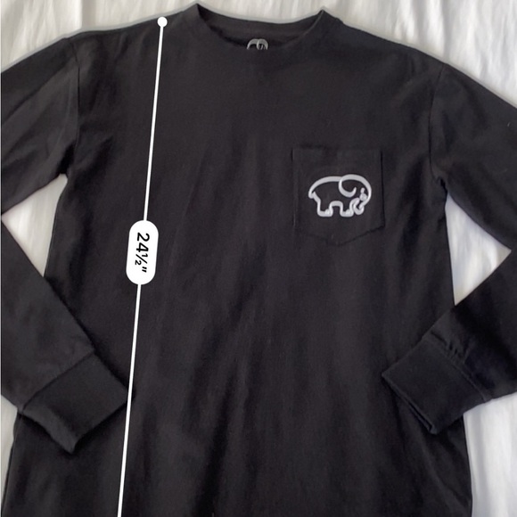 IVORY ELLA Pumpkin Elephant Long Sleeve Shirt Black Womens XS organic cotton EUC - Picture 6 of 7